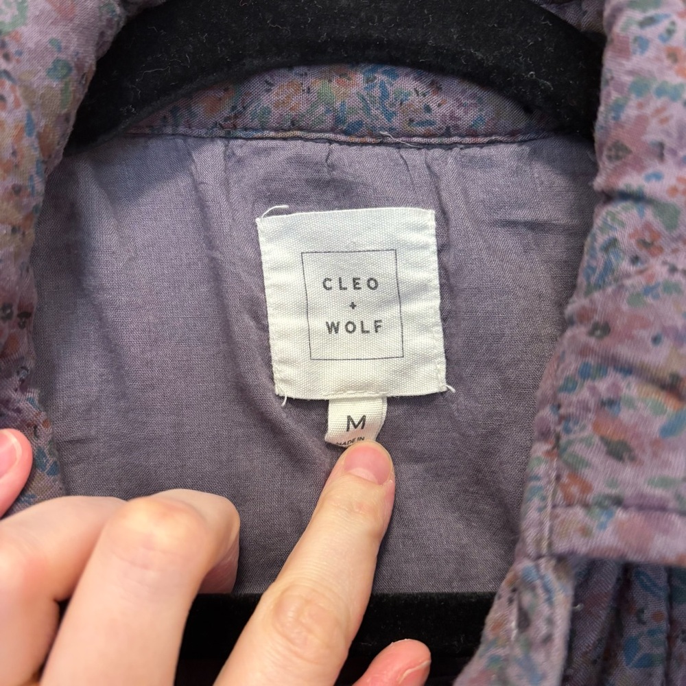 Cleo + Wolf Quilted Shacket Jacket Medium Oversiz… - image 5